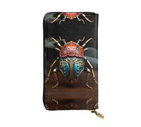 WBQLSL Colorida cartera de cuero con cremallera Beetle, bolsa de mano de 7.5 x 4.1 pulgadas de largo, múltiples compartimentos y gran capacidad, un buen regalo para amigos