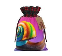 WBQLSL Coloridos caracoles impresos con bolsillo de flores de 8.3 x 11.8 pulgadas, bolsa de regalo para decoración de fiestas navideñas, bolsa de almacenamiento de dulces