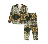 WBQLSL Conjunto de pijama para mujer con estampado Hedgehog's Walk, suave y cálido, relajante en casa, Negro, M