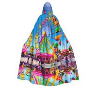 WBQLSL Corlorful Park - Capa de Halloween con capucha para fiesta de disfraces (longitud 147 cm/altura de la capucha 38 cm)