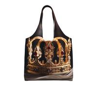 WBQLSL Crown - Bolso de lona para mujer con estampado de corona - Bolso de hombro + bolso de mano con diseño de doble