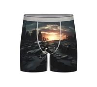 WBQLSL Dark Skies Printing - Calzoncillos tipo bóxer largos para hombre, tela transpirable y de secado rápido, (S-2XL), gris claro, XXL