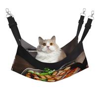 WBQLSL Deliciosa hamaca para mascotas con patrón grande de carne a la parrilla, hamaca para dormir para gatos, hurones, cachorros, conejos, animales pequeños