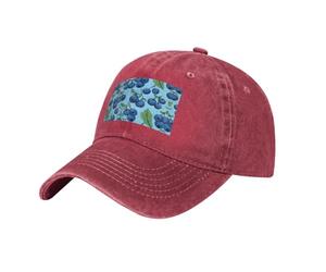 WBQLSL Delicioso sombrero vaquero con estampado de arándanos, ajustable, adecuado para senderismo, viajes y varias ocasiones., rosso, One Size