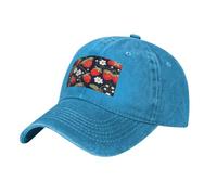 WBQLSL Delicioso sombrero vaquero con estampado de fresas, ajustable, adecuado para senderismo, viajes y varias ocasiones., azul, One Size