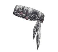 WBQLSL Diadema deportiva de tenis, unisex, de doble cara, para jugar a la pelota, correr por la mañana, patrón botánico monocromático