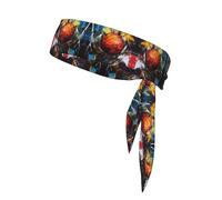 WBQLSL Diadema deportiva de tenis, unisex, de doble cara, para jugar a la pelota, patrón de baloncesto pintado por la mañana