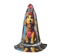 WBQLSL Disfraz de Halloween, capa de mago con estampado de cachorro Doodle, adecuado para adultos y adolescentes, tallas S, M, L disponibles