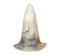 WBQLSL Disfraz de Halloween, capa de mago con estampado de ciervo a distancia, adecuado para adultos y adolescentes, tallas S, M, L disponibles