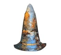 WBQLSL Disfraz de Halloween, capa de mago con estampado de río del bosque, adecuado para adultos y adolescentes, tallas S, M, L disponibles