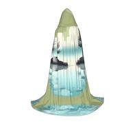 WBQLSL Disfraz de Halloween, capa de mago M estampada de Tranquil Lakes, adecuado para adultos y adolescentes, tallas S, M, L disponibles