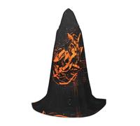 WBQLSL Disfraz de Halloween, capa de mago M impresa con texto punk colorido, adecuado para adultos y adolescentes, tallas S, M, L disponibles