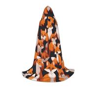 WBQLSL Disfraz de Halloween con capa de mago en L con un montón de zorros de dibujos animados, adecuado para adultos y adolescentes, tallas S, M, L disponibles