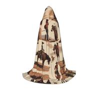 WBQLSL Disfraz de Halloween con capa de mago M impresa de Gente del desierto, adecuado para adultos y adolescentes, tallas S, M, L disponibles