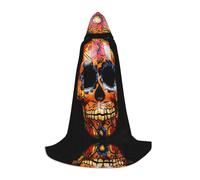 WBQLSL Disfraz de Halloween, máscara del Día de los Muertos, capa de mago impresa, adecuado para adultos y adolescentes, tallas S, M, L disponibles