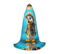 WBQLSL Disfraz de Halloween, patito a través de la mochila, capa de mago impresa, adecuado para adultos y adolescentes, tallas S, M, L disponibles