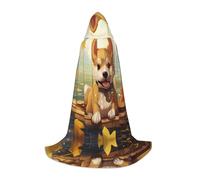 WBQLSL Disfraz de Halloween Shiba Inu a bordo, capa de mago S, adecuado para adultos y adolescentes, tallas S, M, L disponibles