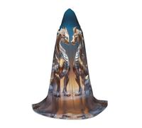 WBQLSL Dos capas grandes de mago con estampado de Pixiu, adecuada para adultos y adolescentes, gama de tallas completas S, M, L