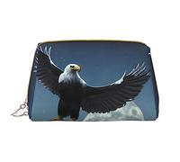 WBQLSL Eagle under the stars - Bolsa de maquillaje de piel portátil de gran capacidad, bolsa de almacenamiento de maquillaje de mano con bolsillo, color blanco, talla única