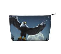 WBQLSL Eagle under the stars - Neceser de pana, bolsa de almacenamiento de viaje, puede contener lápiz labial, polvo y otros cosméticos, color negro, talla única