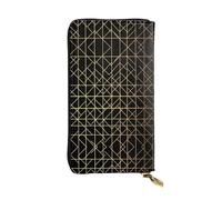 WBQLSL Elegante cartera de cuero a cuadros, monedero de 7.4 x 4.13 pulgadas de largo con cremallera, práctica cartera de viaje para dinero en efectivo