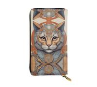WBQLSL Elegante cartera de cuero con diseño de ojo de gato, monedero de 7.4 x 4.13 pulgadas de largo con cremallera, práctica cartera de viaje para dinero en efectivo