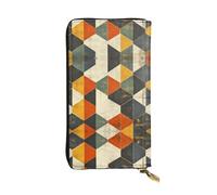 WBQLSL Elegante cartera de cuero con rejilla de color, monedero de 7.4 x 4.13 pulgadas de largo con cremallera, práctica cartera de viaje para dinero en efectivo