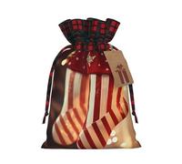 WBQLSL Elementos de Navidad, bolsa de regalo con cordón, bolsa de decoración de suministros de fiesta de Navidad, bolsa de regalo de arpillera de Navidad de 8.3 x 11.8 pulgadas