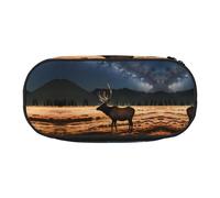 WBQLSL Elk in the Meadow - Bolsa de almacenamiento de papelería impresa - Estuche de múltiples capas portátil para estudiantes