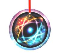 WBQLSL Este maravilloso colgante de cristal redondo de Navidad impreso del universo es perfecto como adorno de árbol de Navidad, regalo de cumpleaños o aniversario.