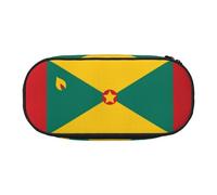 WBQLSL Estuche con diseño de bandera de Granada - Estuche de múltiples capas, adecuado para guardar artículos de papelería de oficina en el campus, Black, Talla única, Estuche de belleza