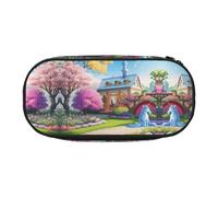 WBQLSL Estuche con diseño de cuento de hadas de unicornio, estuche de múltiples capas, adecuado para guardar artículos de papelería de oficina en el campus, Black, Talla única, Estuche de belleza