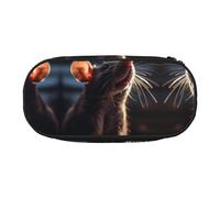 WBQLSL Estuche con diseño de ratón, diseño de ratón, con partición multicapa, adecuado para guardar artículos de papelería de oficina en el campus, Black, Talla única, Estuche de belleza