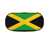 WBQLSL Estuche para lápices con diseño de bandera de Jamaica - Estuche de múltiples capas, adecuado para guardar artículos de papelería de oficina en el campus, Black, Talla única, Estuche de belleza