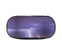 WBQLSL Estuche para lápices con diseño de tormenta de rayos, multicapa, adecuado para guardar artículos de papelería de oficina en el campus, Black, Talla única, Estuche de belleza