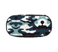 WBQLSL Estuche para lápices con estampado de camuflaje marino, estuche de varias capas, adecuado para guardar artículos de papelería de oficina en el campus, Black, Talla única, Estuche de belleza