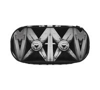 WBQLSL Estuche para lápices de gran capacidad, diseño de arquitectura en blanco y negro, bolsa de almacenamiento de papelería de varias capas, suministros de oficina de aprendizaje unisex