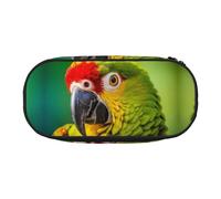 WBQLSL Estuche para lápices impreso con diseño de loro, diseño de pájaro de loro, estuche de varias capas, adecuado para guardar artículos de papelería de oficina en el campus, Black, Talla única