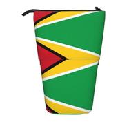 WBQLSL Estuche retráctil impreso con la bandera de Guyana, perfecto para maquillaje, papelería o monedero.