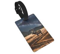 WBQLSL Etiquetas de equipaje de Elk in The Meadow, etiquetas elegantes y duraderas para mochilas personalizadas y etiquetas de equipaje
