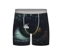 WBQLSL Eyes in the Dark - Calzoncillos tipo bóxer largos para hombre, tela transpirable y de secado rápido, (S-2XL), gris claro, M