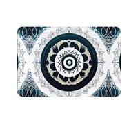 WBQLSL Felpudo redondo blanco y negro adecuado para puerta delantera, puerta trasera, patio, baño, etc