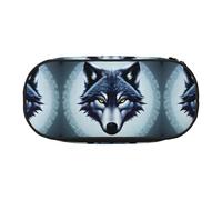 WBQLSL Fierce Wolf Head - Estuche para lápices con diseño de cabeza de lobo múltiple, adecuado para guardar artículos de papelería de oficina en el campus, Black, Talla única, Estuche de belleza