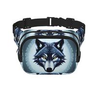 WBQLSL Fierce Wolf Head - Riñonera con estampado de cabeza de lobo, elegante bolsa cruzada ligera para viajes y deportes