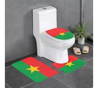 WBQLSL Flag of Burkina Faso - Juego de 3 alfombrillas de franela antideslizantes para baño y dormitorio