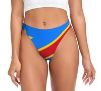 WBQLSL Flag of the Congo - Tanga para mujer, lencería sexy, bragas de bikini, Negro, XXL