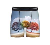 WBQLSL Four Seasons Tree - Calzoncillos tipo bóxer para hombre, tejido altamente elástico, transpirable, varios tamaños (S-2XL), Negro, XXL