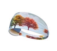 WBQLSL Four Seasons Tree Sports - Banda para el sudor, absorbe la humedad, correr, ciclismo, yoga, fitness, deportes