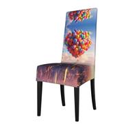 WBQLSL Fundas para sillas con diseño de globo aerostático con respaldos para restaurantes, ceremonias, bodas y banquetes