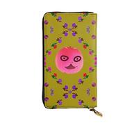 WBQLSL Funny Face - Cartera de piel con cremallera de melocotón, bolsa de mano de 7.5 x 4.1 pulgadas de largo, múltiples compartimentos y gran capacidad, un buen regalo para amigos